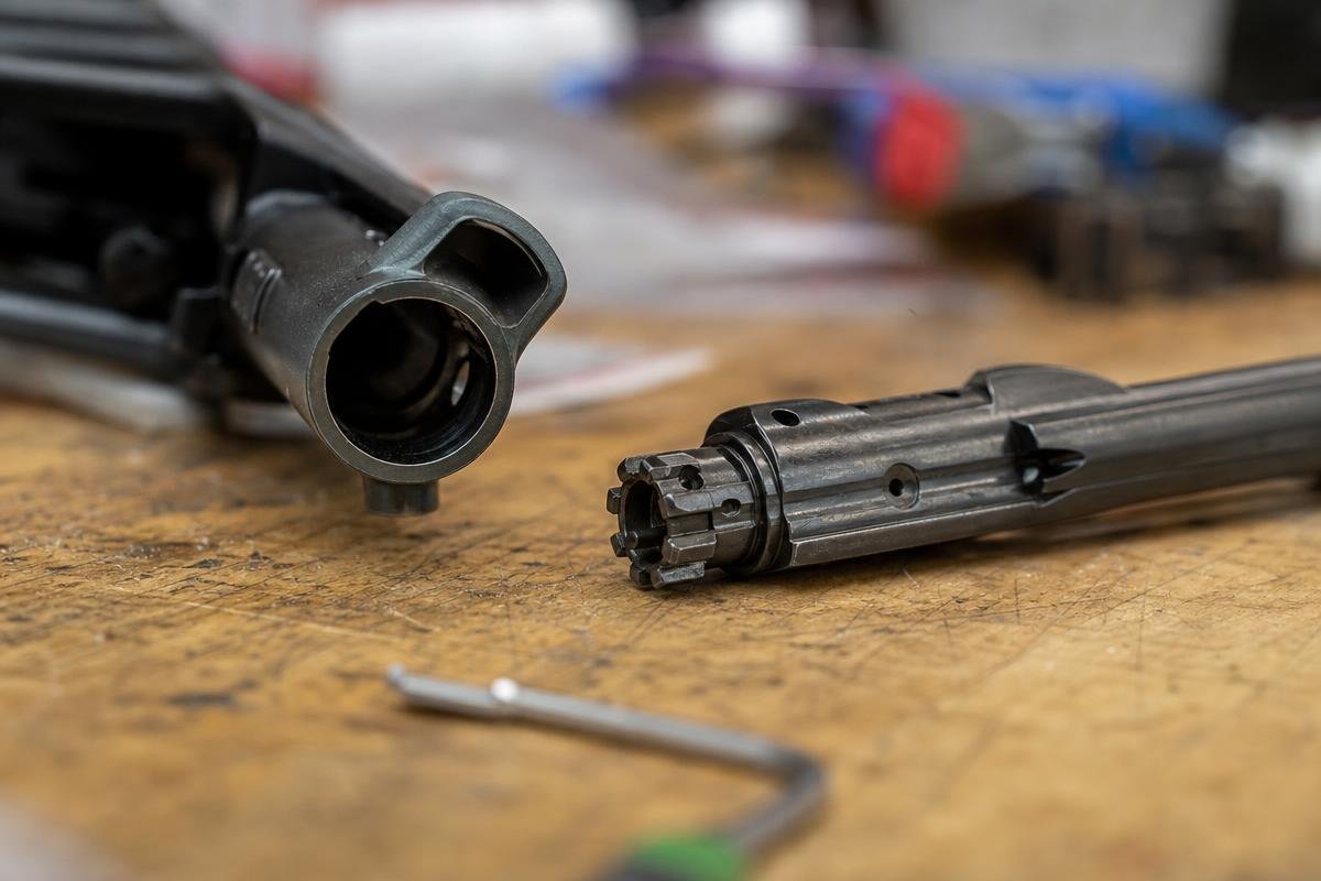 AR-15 bolt and chamber components used in a headspace check