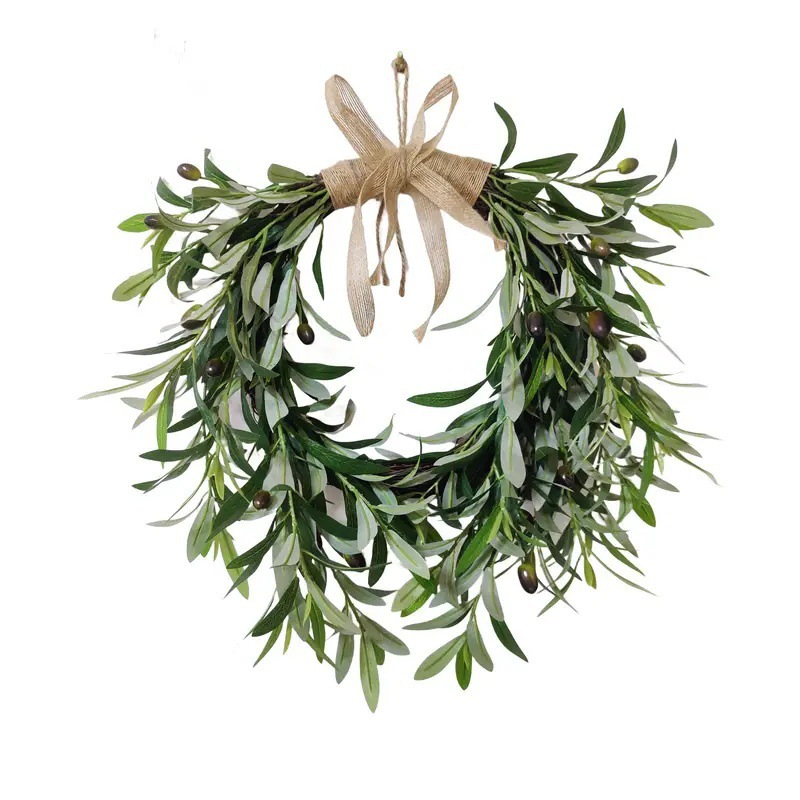 Artificial Olive Branch Wreath for Year-Round Use