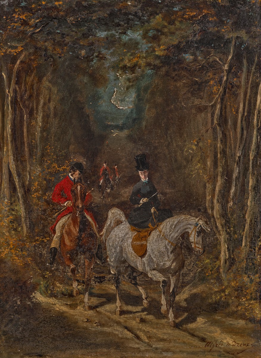 Amazone ouvrant la chasse devant les habits rouge circa 1840 44