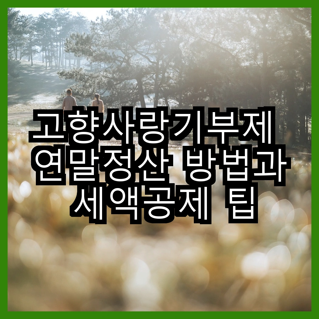 고향사랑기부제 연말정산 방법과 세액공제 팁 썸네일