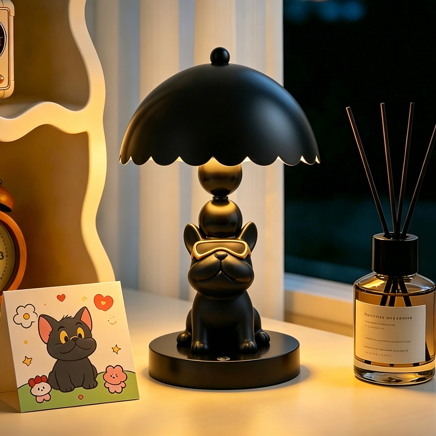 French Bulldog Table Lamp with Touch Control
