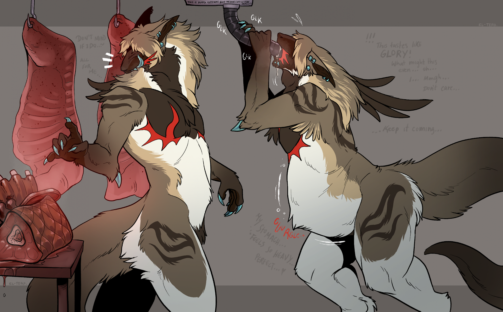 A monstrous creature overconsuming.