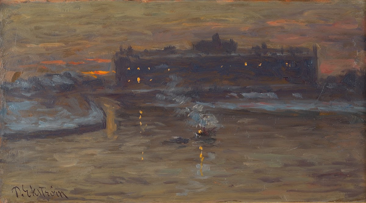 Winter Night by the Stockholm Ström