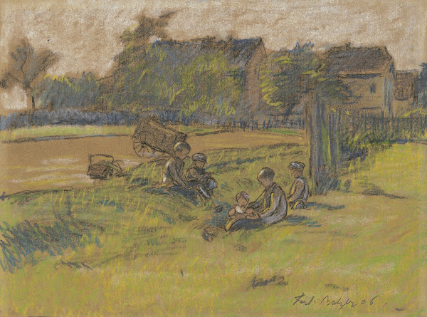 Children on a meadow 1906