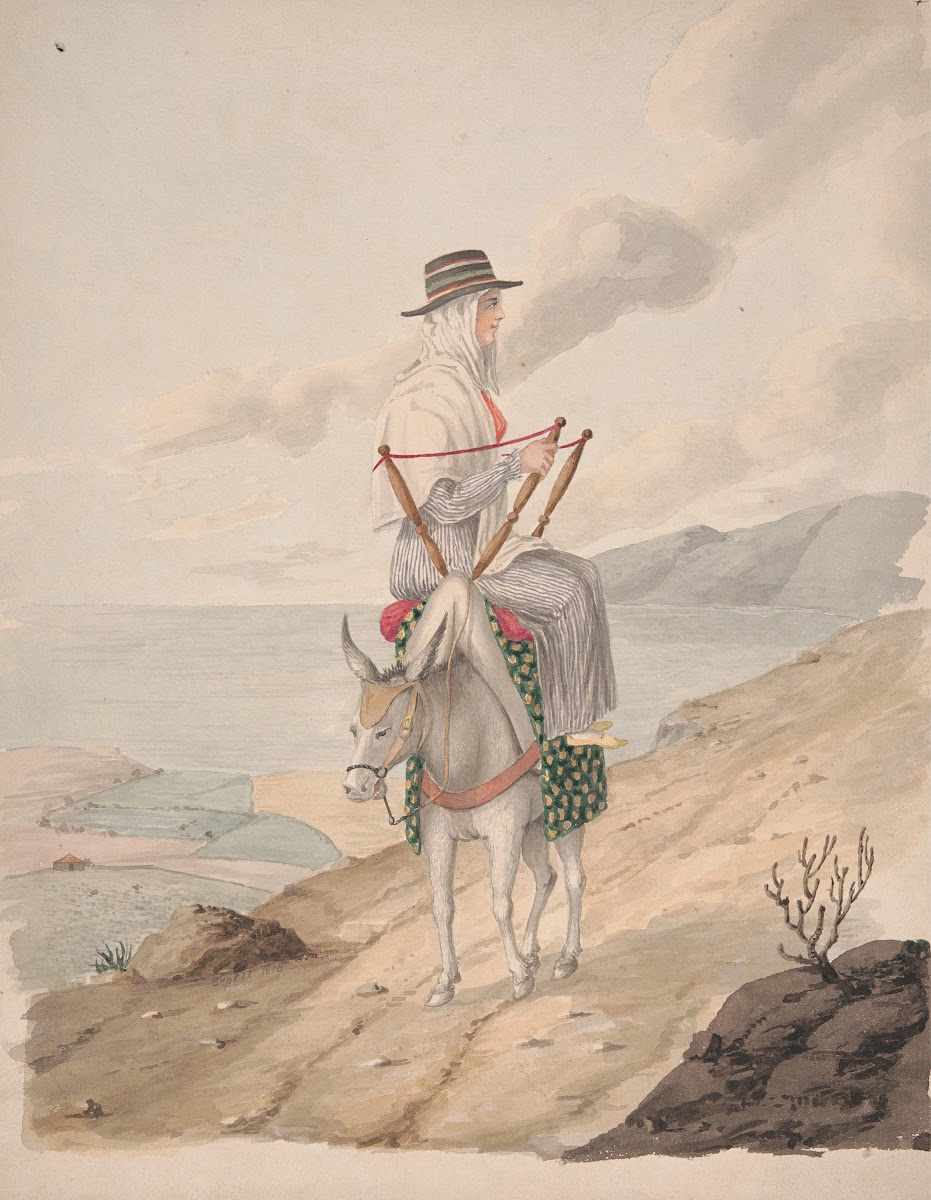 Barandilles a woman on a donkey 1828