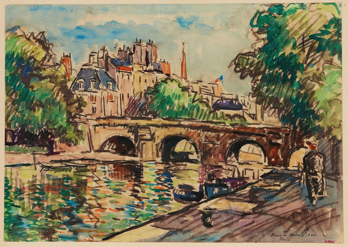 Le Pont Neuf et la Cité du côté du quai Conti 1944