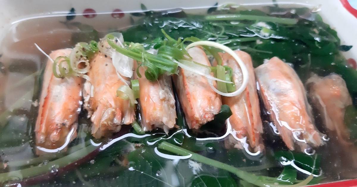 Canh rau dền cơm nấu đầu tôm
