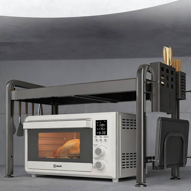 Kitchen shelf for microwave and kitchen appliances, multi-tiered