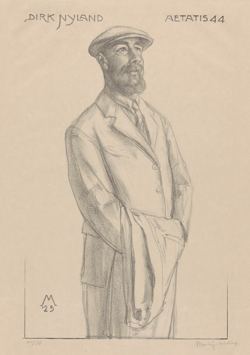 Portret van Dirk Hidde Nijland met jas over de arm 1925