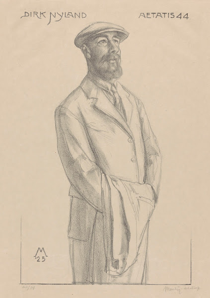 Portret van Dirk Hidde Nijland met jas over de arm 1925
