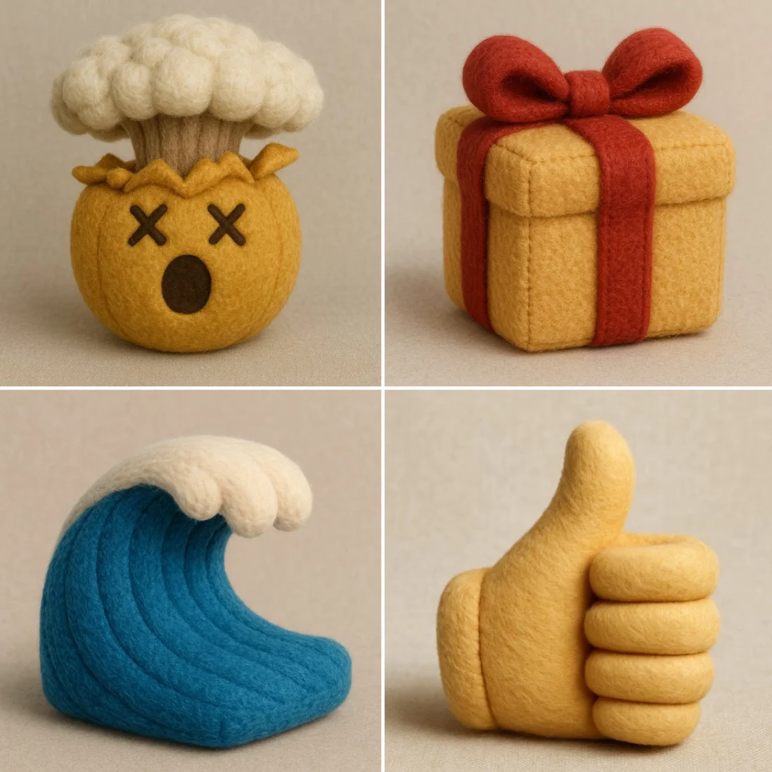 Recrea emojis al estilo Plushform Emoji.