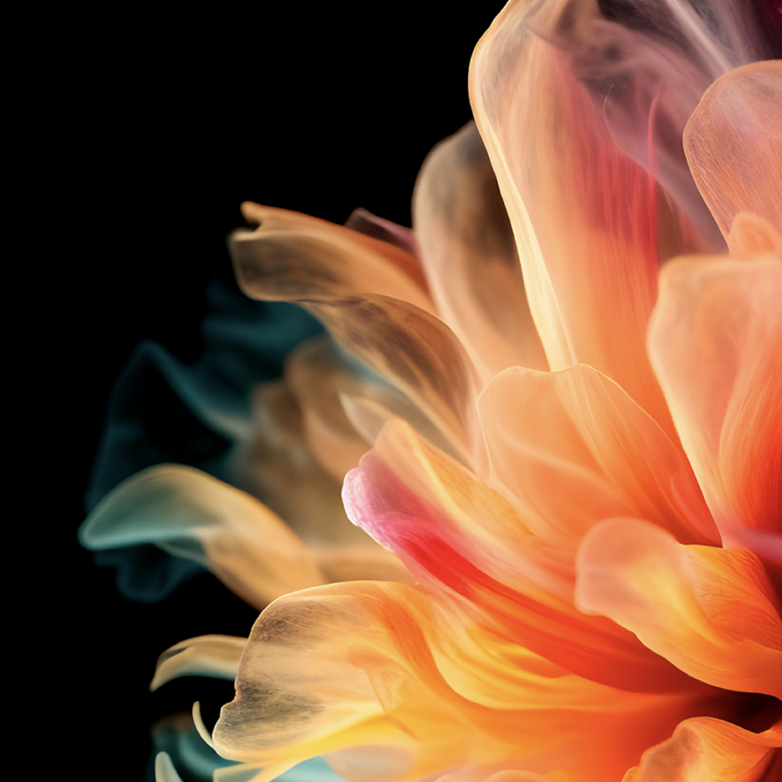 Download Abstract Orange Teal Smoke Full HD iPhone