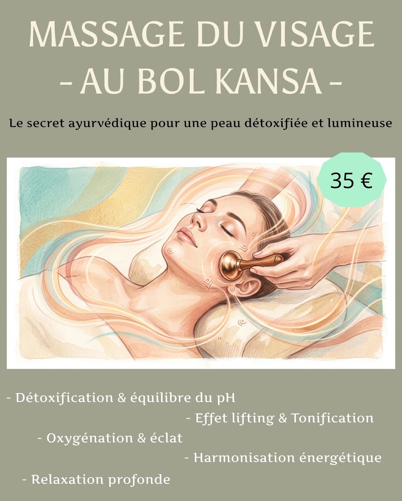 Massage du visage au bol kansa