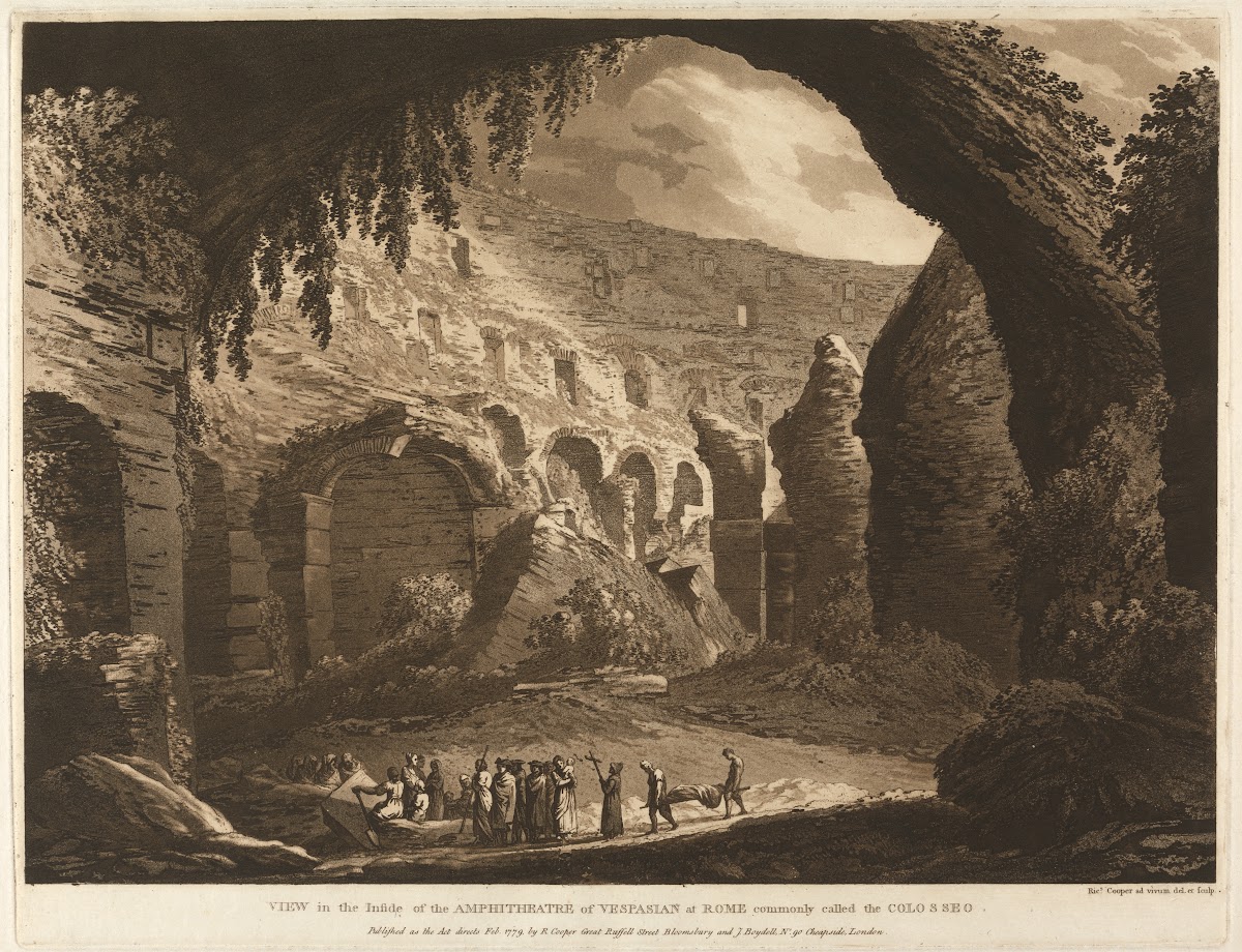 View in the Inside of the Amphitheatre of Vespasion at Rome Commonly called the
