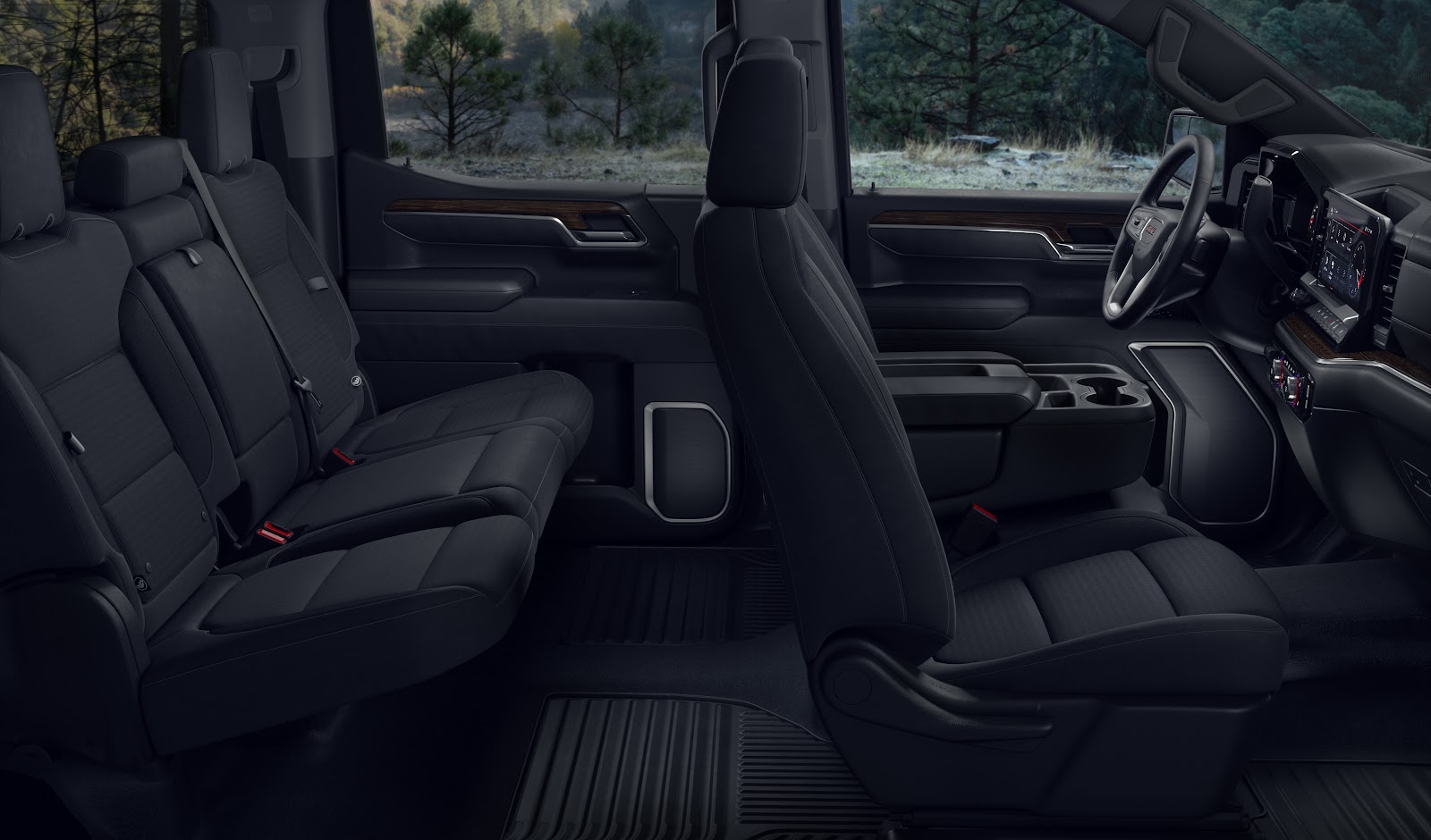 2026 GMC Sierra 1500 dashboard displaying fuel economy information and driver assistance technology