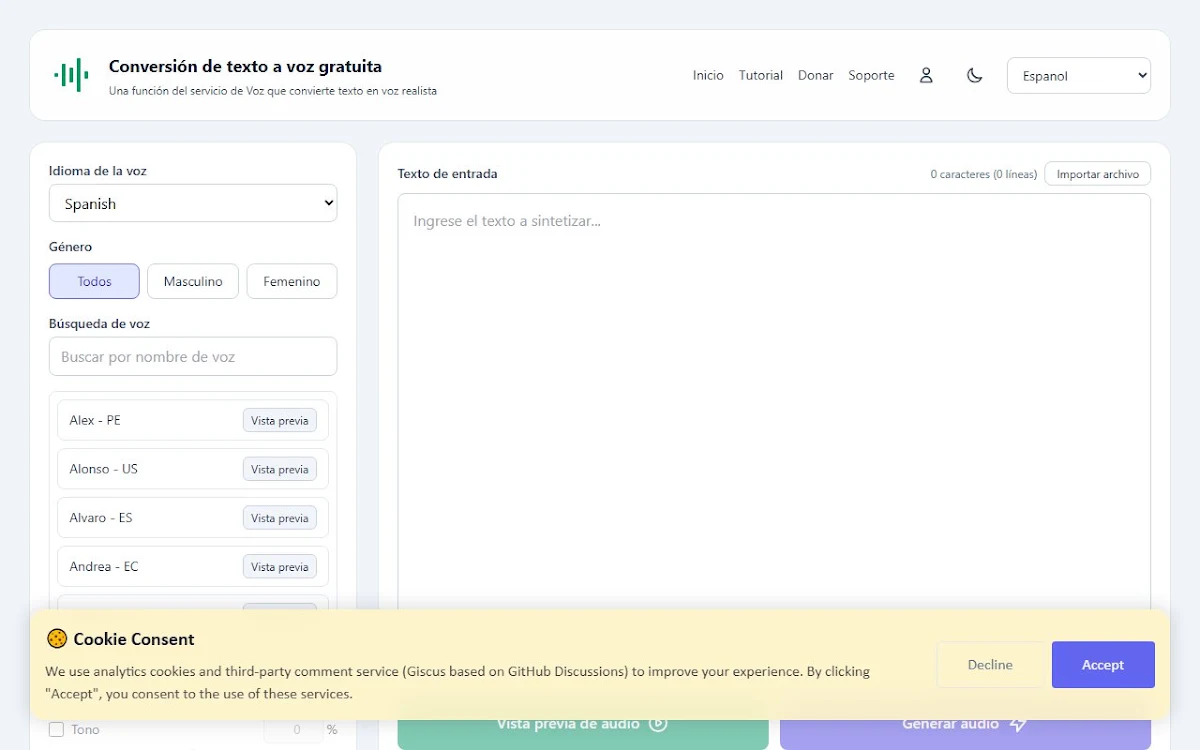 Captura de Free Text-To-Speech