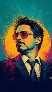 Abstract Pop Art Portrait of Tony Stark
