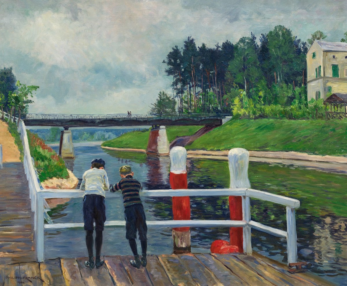 Auf der Landungsbrücke 1906