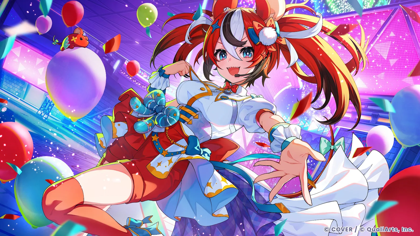 Hakos Baelz Performing On Stage - Anime Digital Art 4K Wallpaper (3840x2160)
