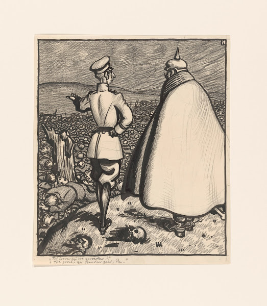 Ontwerp voor een politieke spotprent op de Eerste Wereldoorlog 1887   1919