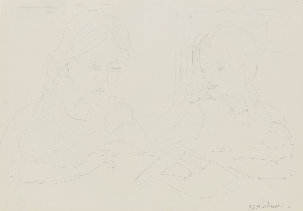 Two girls at the table ca 1936