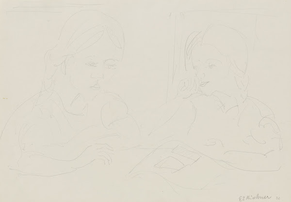 Two girls at the table ca 1936