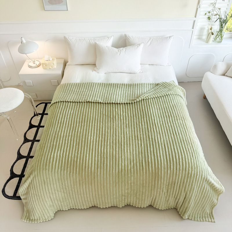 Fluffy flannel throw blanket, solid color, various sizes