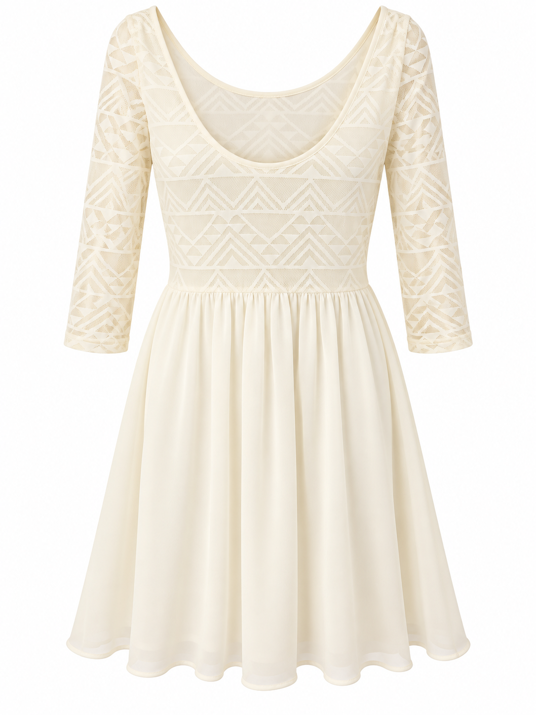Dama - Rochie damă H&M Divided crem cu dantelă, mărimea S / 36