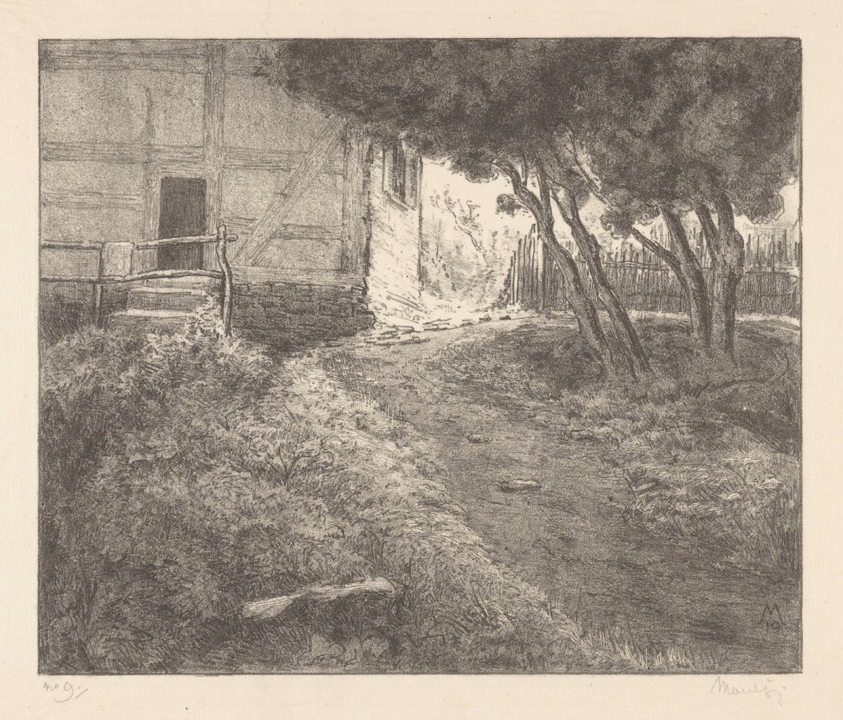Tuin bij vakwerkhuis 1919