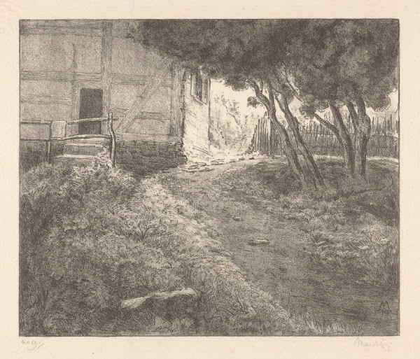Tuin bij vakwerkhuis 1919