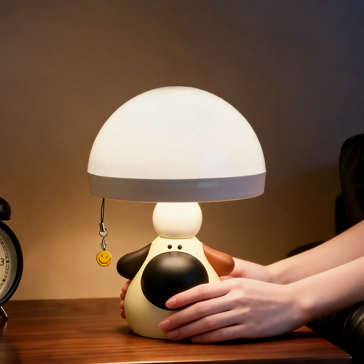 Hunde-Tischlampe mit großer Nase
