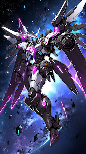 Cosmic Mecha Robot Purple Energy Anime Style