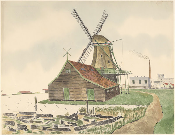 molens industriecomplex oliemolen De Bonte Hen aan de Kalverringdijk Op de achte