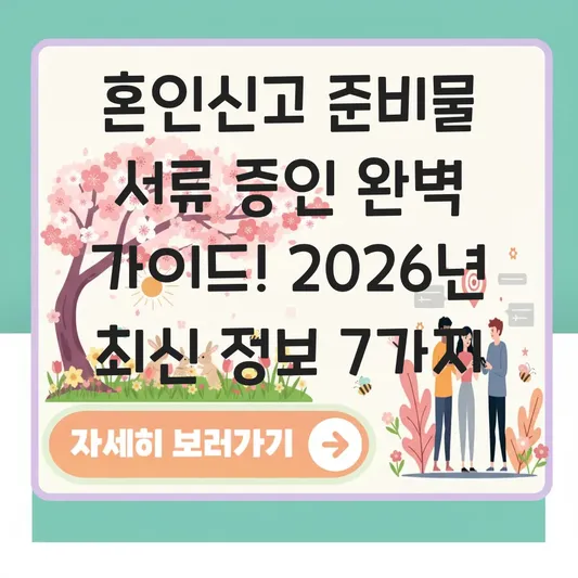 혼인신고 준비물 서류 증인 완벽 가이드