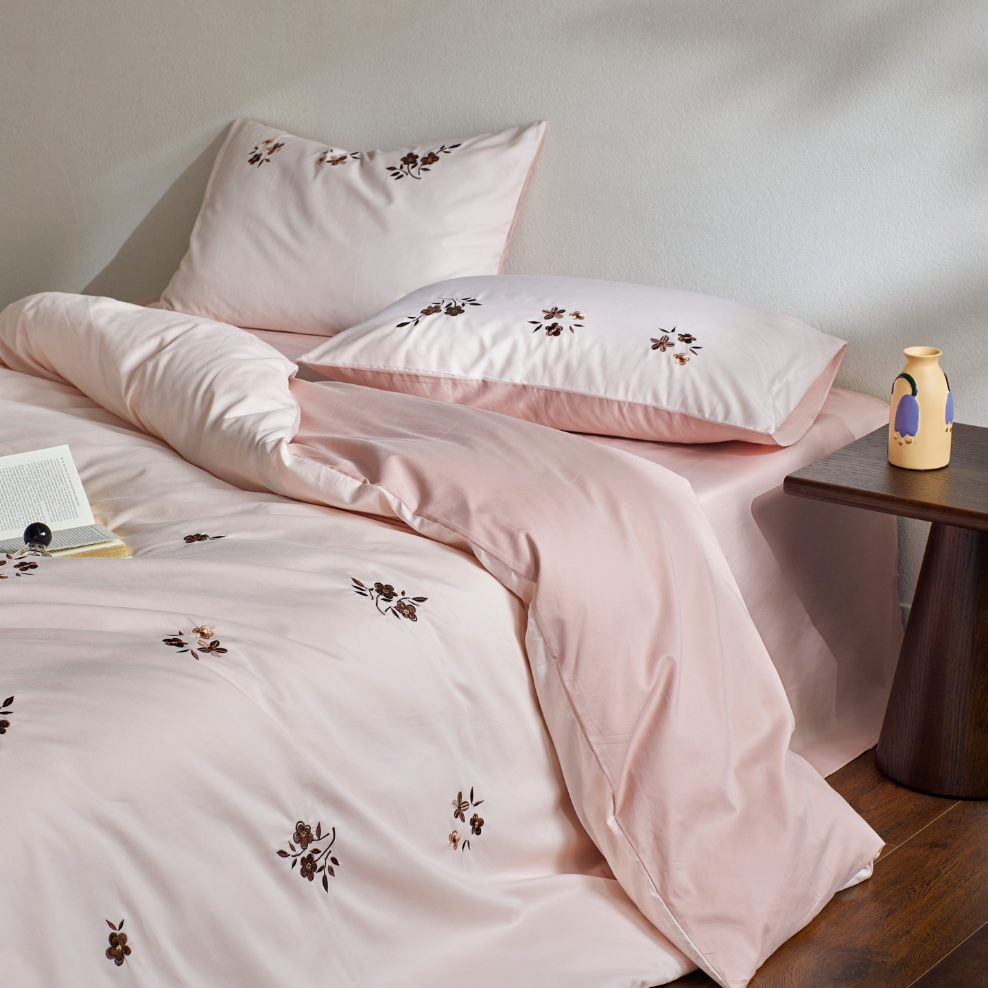Bedding set made of brushed cotton, 4-piece