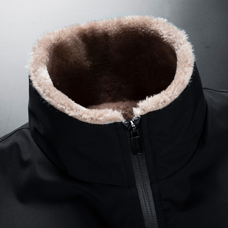 Insulated Men's Winter Jacket with Stand-Up Collar
