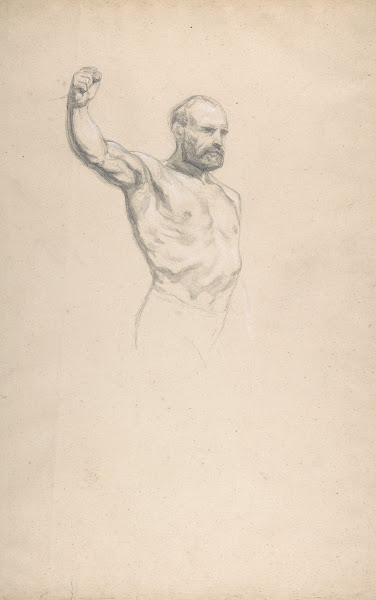 Bearded bare chested male figure study for The Horse Fair 185253