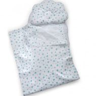 Set in the stroller Twins 100% cotton (blanket, orthopedic pillow, sheet) Hearts menthol