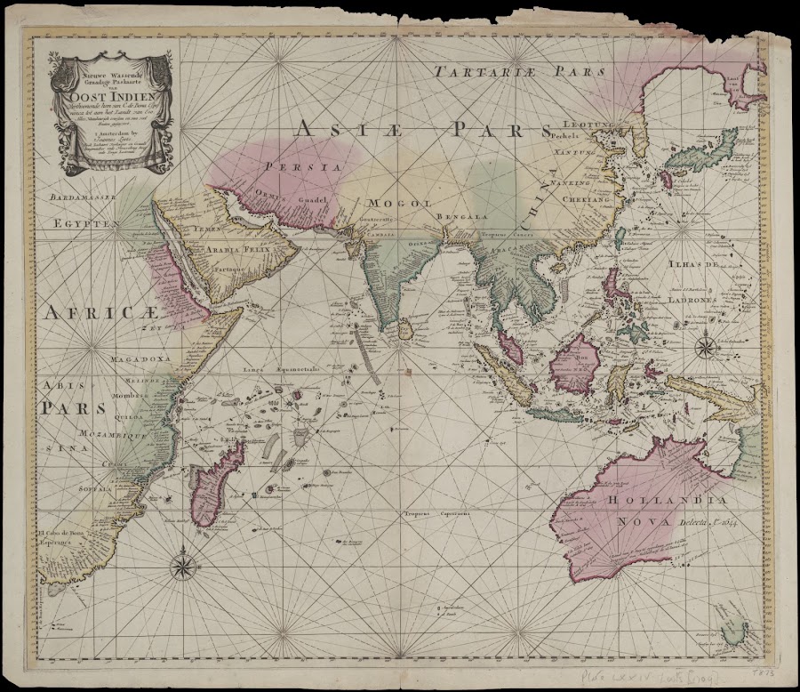 1707_Nieuwe wassende graadige paskaarte van Oost Indien verthoonende hem van C de Bona Esperanca