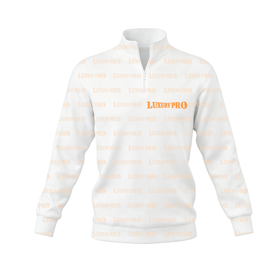 AOP HNH Stand Collar Half Zip Long Sleeve