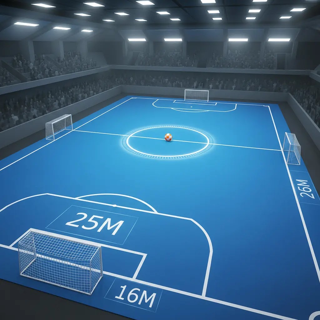 Ukuran lapangan futsal resmi berapa meter