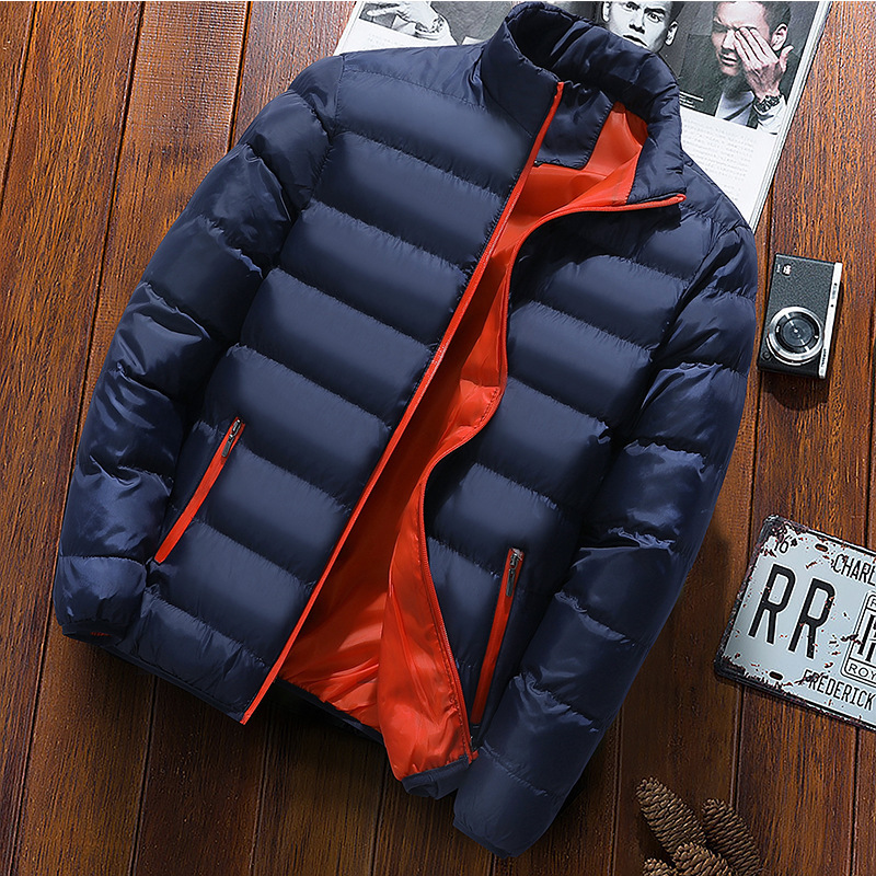 Men's padded jacket, stand-up collar, insulated, for sports
