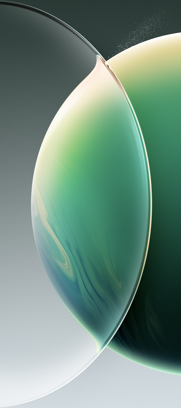 Flowing Green Abstract Glass Art - 3D Abstract Rendering Full HD iPhone Wallpaper (1080x2436)