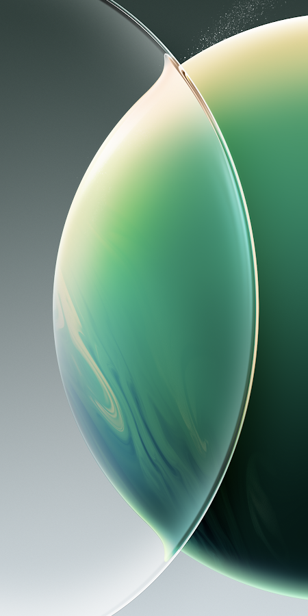 Flowing Green Abstract Glass Art Full HD iPhone Phone Wallpaper