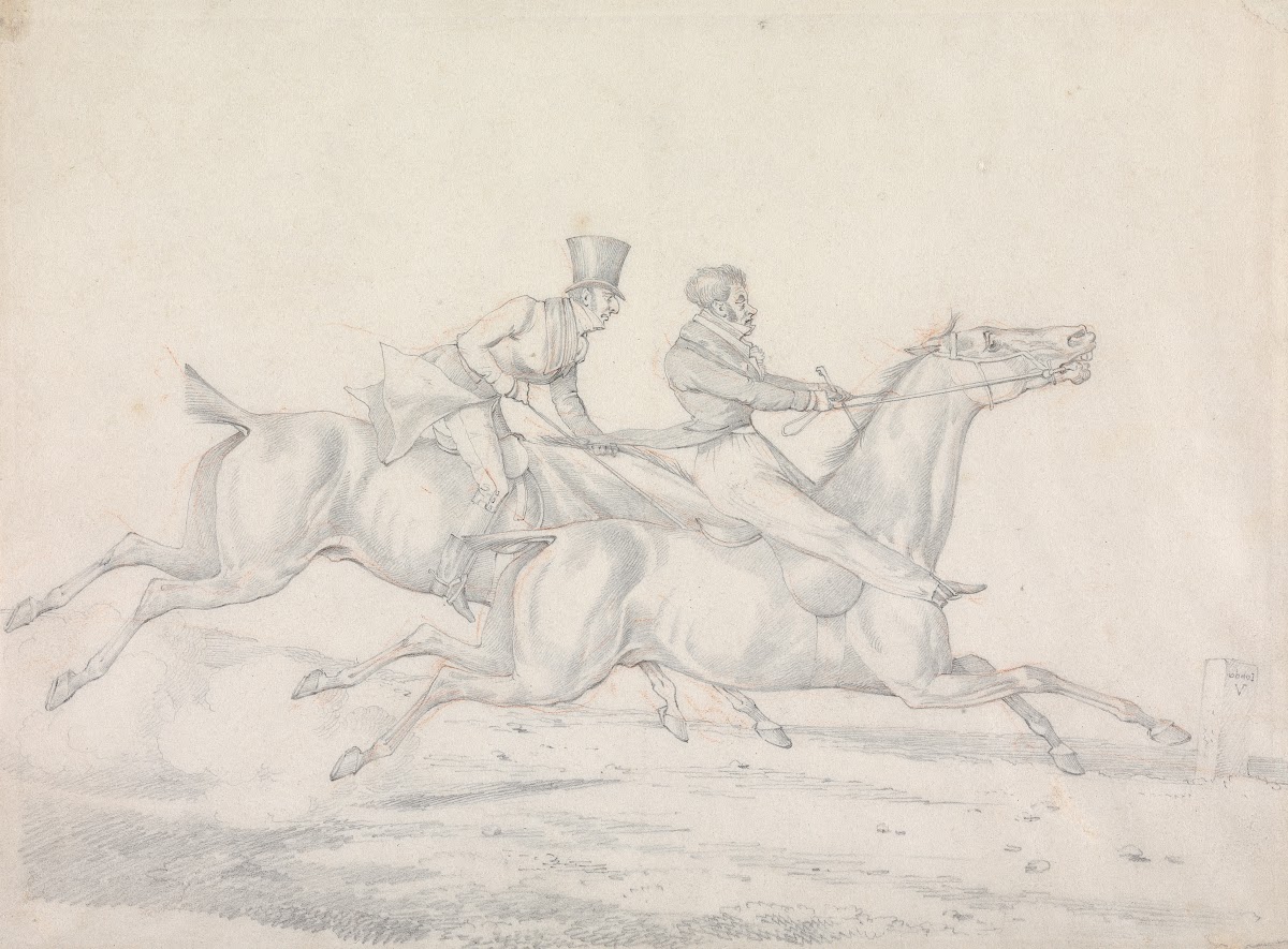 Drawing for Specimens of Riding near London The Pleasure of Riding in Company On