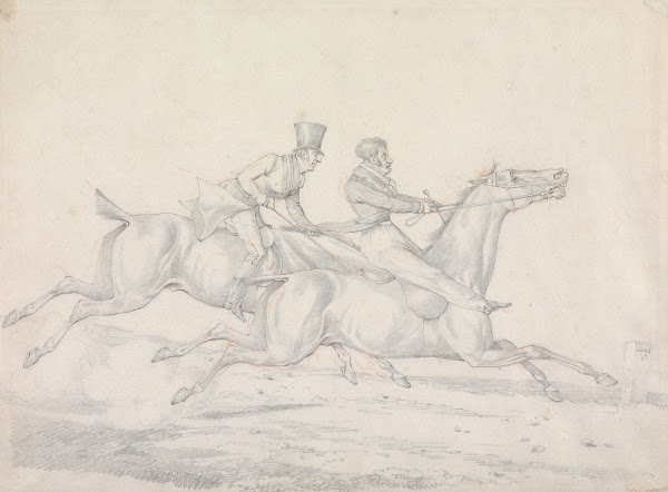 Drawing for Specimens of Riding near London The Pleasure of Riding in Company On