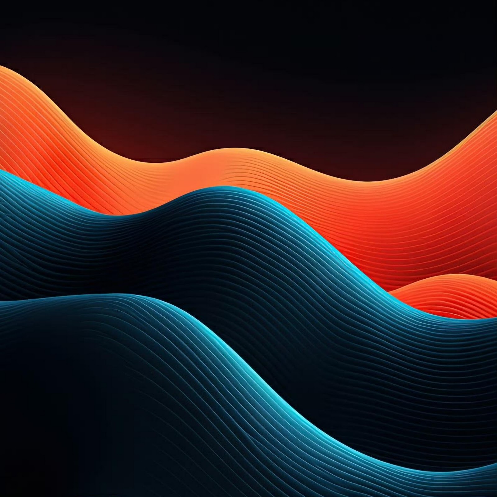 Download Abstract Waves, 3D Render, Digital Art, Modern Design Full HD iPhone