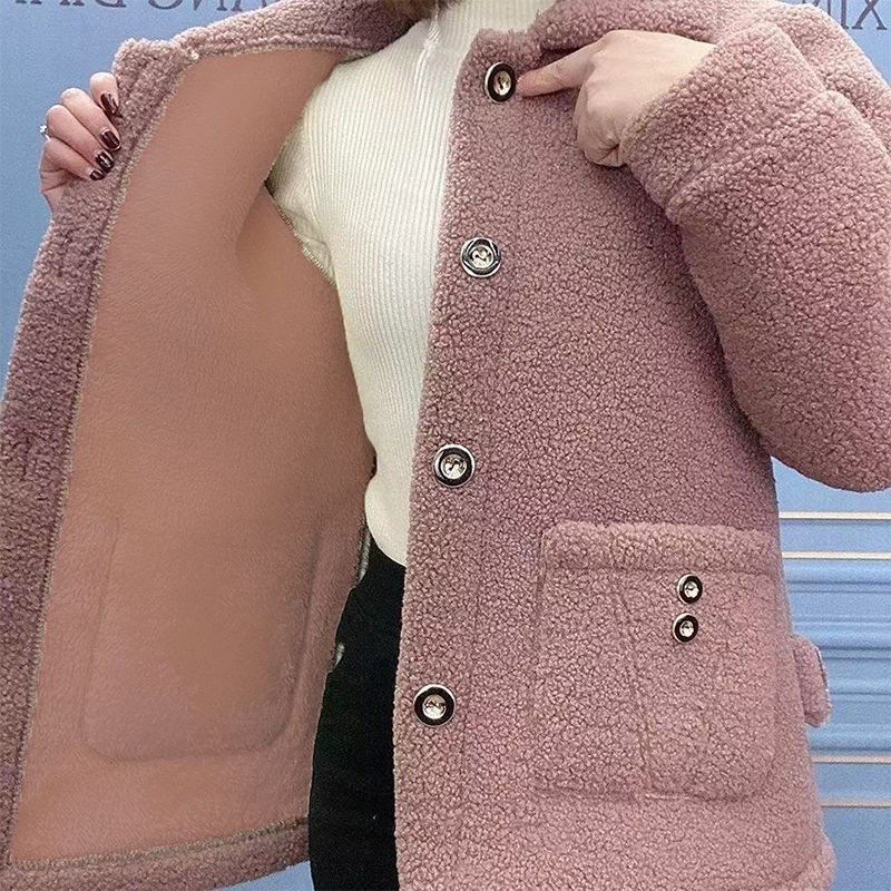 Gefütterte Damen-Jacke in Teddy-Optik