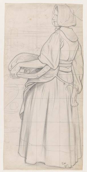 Staand Huizer meisje met fruitmand 1907