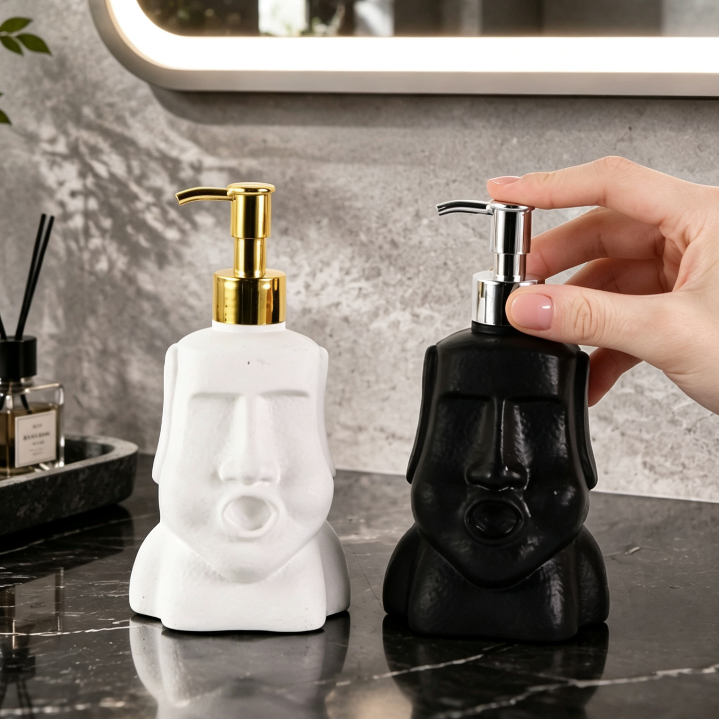 Soap Dispenser Moai Head, 300 ml